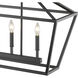 Corona 5 Light 40 inch Matte Black Linear Chandelier Ceiling Light